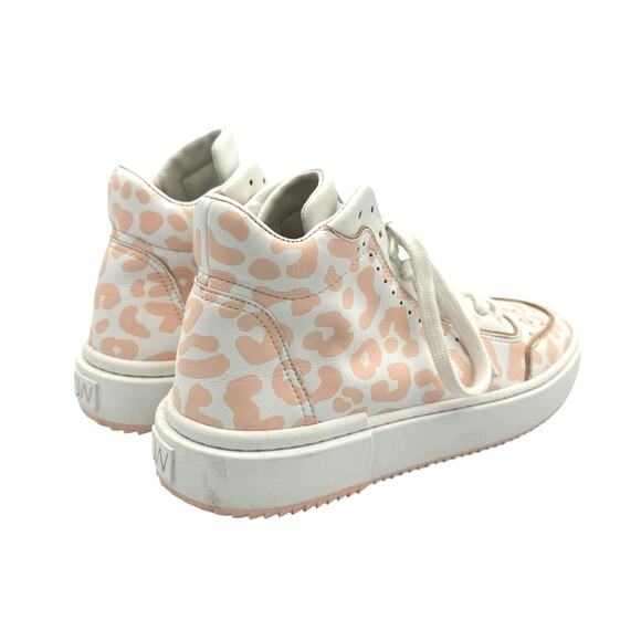 Stuart Weitzman Ryan Pink Rosewater Cheetah Leather High Top Fashion Sneakers - Picture 4 of 11